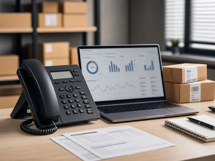 Telefon na stolu korisničke podrške online prodavnice