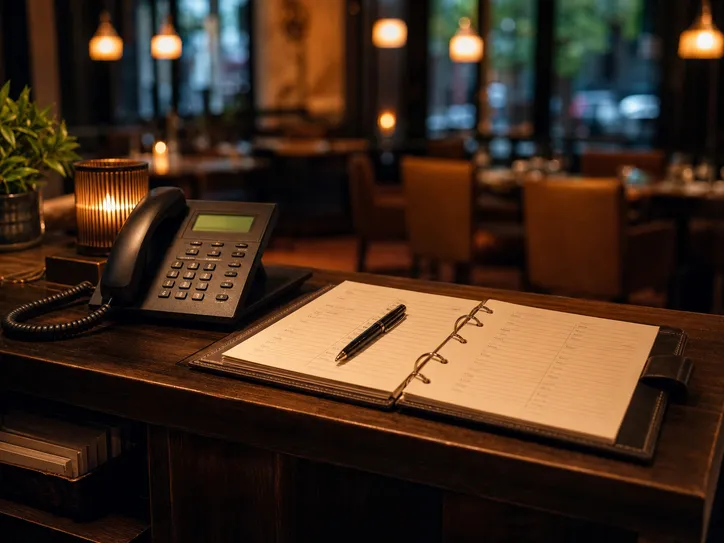Telefon i knjiga rezervacija u restoranu